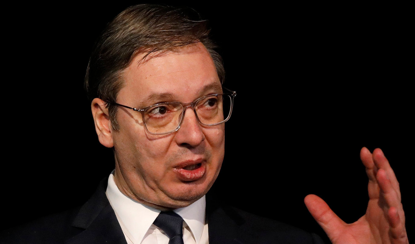 Serbiens president Aleksandar Vucic. Foto: Boris Grdanoski/AP/TT