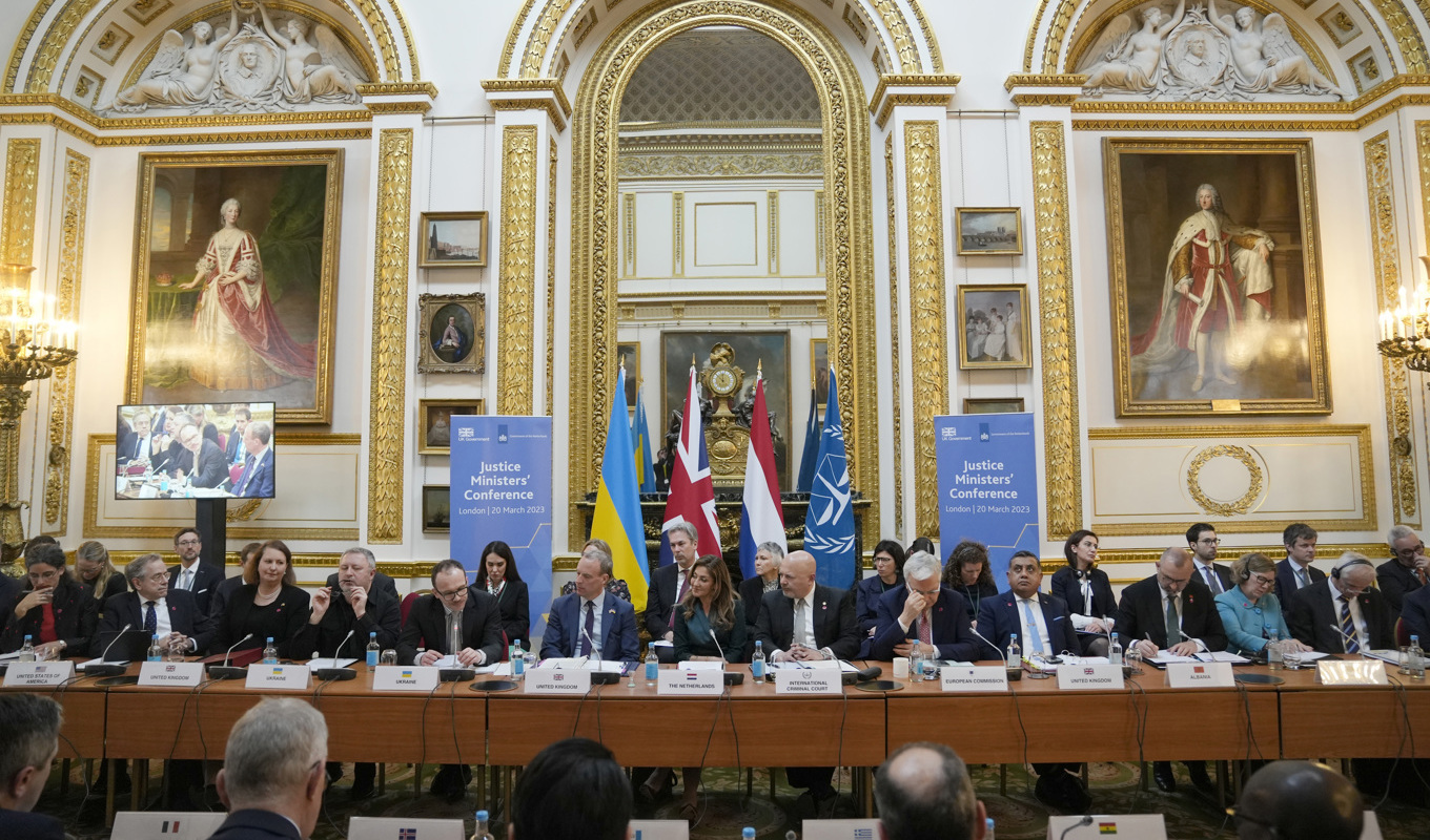 En internationell justitieministerkonferens samlades på måndagen i London. Foto: Alastair Grant/AP/TT