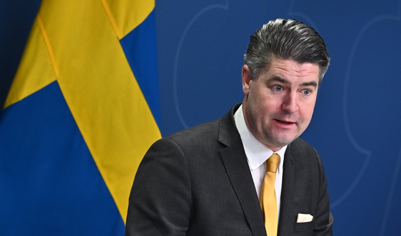 Sverigedemokraternas ekonomisk-politiske talesperson Oscar Sjöstedt säger att SD skulle se det som ett brott mot Tidövavtalet med regeringen om reduktionsplikten bara halveras. Noll är SD:s mål. Arkivbild. Foto: Claudio Bresciani/TT