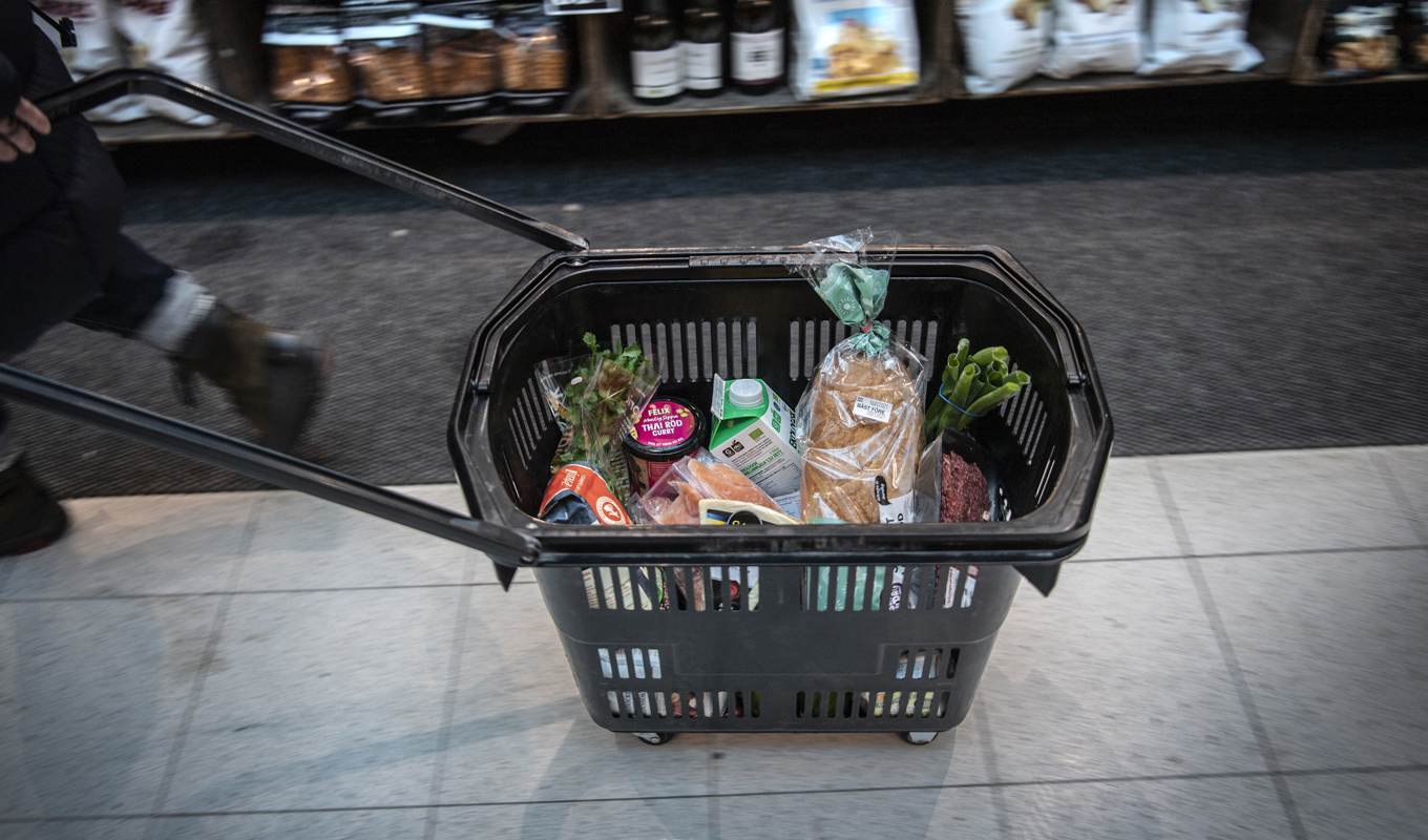 En svenskt hushålls andel av total konsumtion på livsmedel är mindre än genomsnittet i EU. Arkivbild. Foto: Anders Wiklund/TT