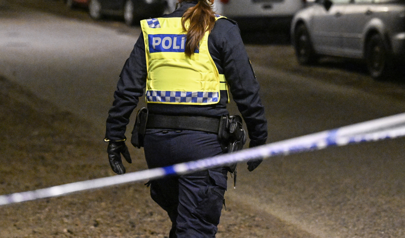 En plats i Örgryte, Göteborg, spärrades av efter en skottlossning. Arkivbild. Foto: Johan Nilsson/TT