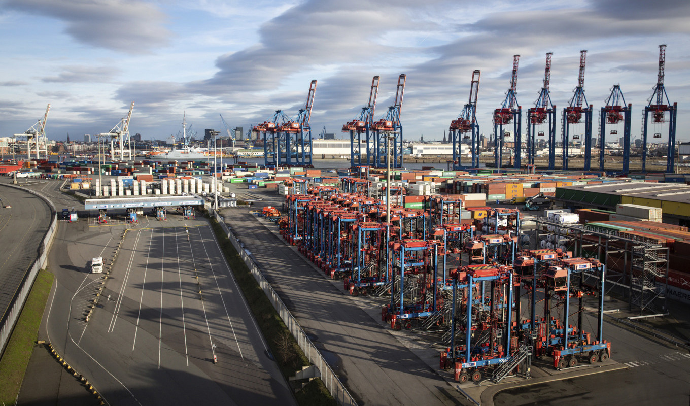 Containerhamnen Tollerort i Hamburg. Arkivbild. Foto: Christian Charisius/dpa via AP/TT
