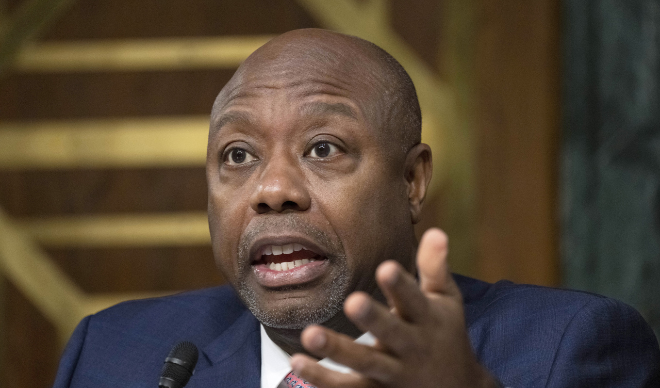 Tim Scott i ett utskott i Washington. Bild från slutet av mars. Foto: Manuel Balce Ceneta/AP/TT