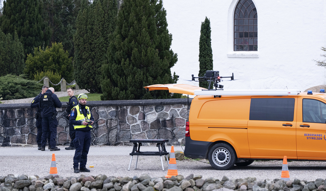 Polis på plats i Kirkerup. Foto: Claus Bech/Ritzau Scanpix/TT