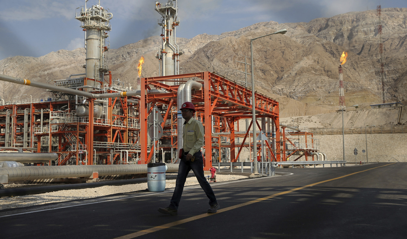 South Pars-fältet i Asalouyeh, Iran. Arkivbild. Foto: Ebrahim Noroozi/AP/TT