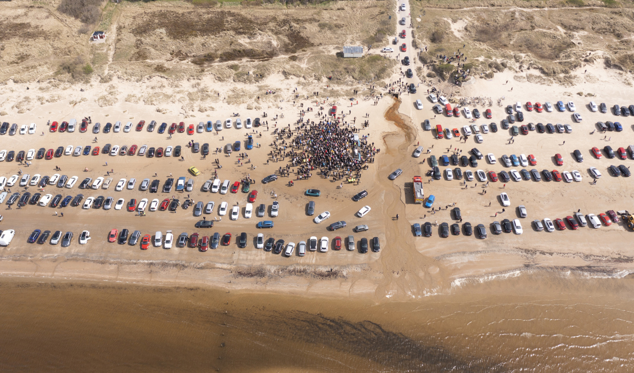 Mängder av människor och fordon deltog i protesten. Foto: Anders Andersson/TT
