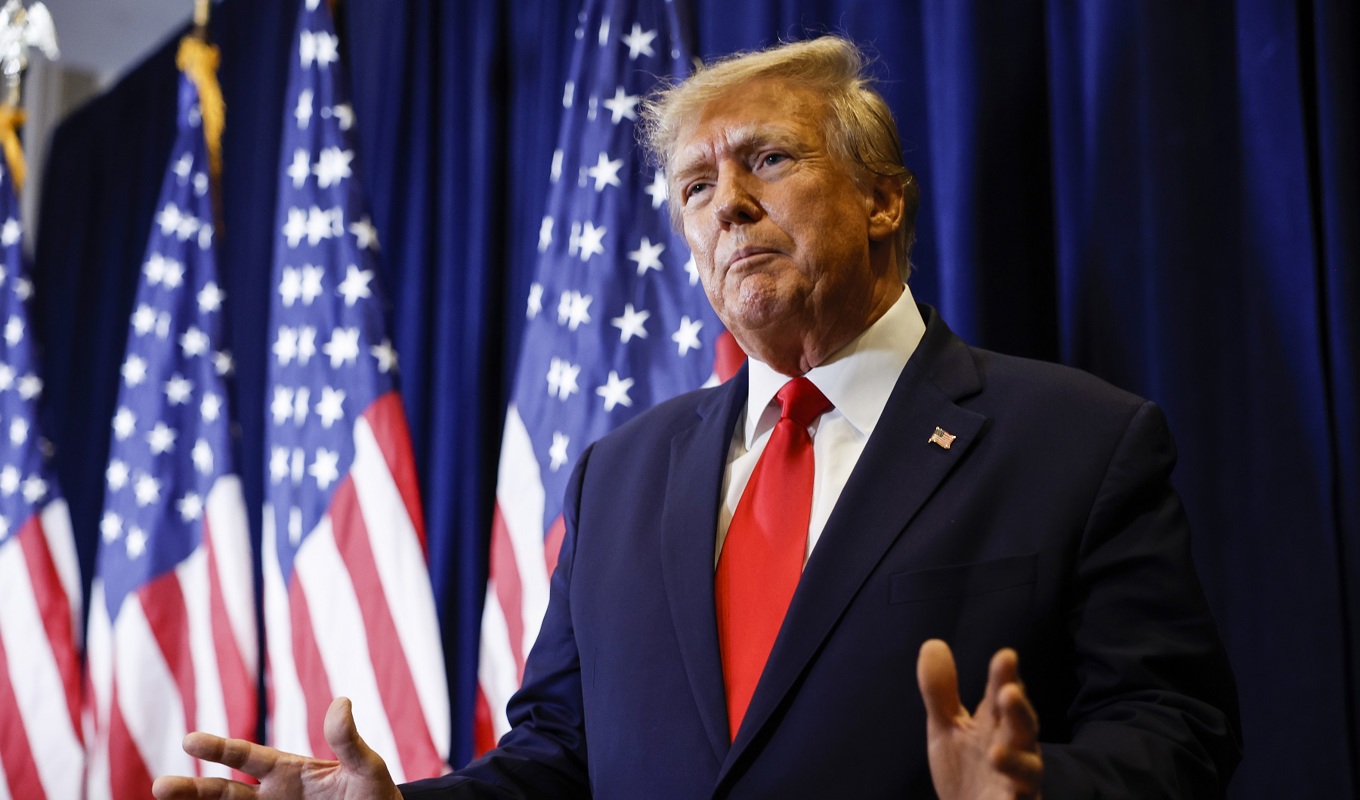 På bilden ses USA:s tidigare president Donald Trump, hålla ett tal vid det konservativa Cpac-konventet i Maryland den 4 mars 2023. Foto: Anna Moneymaker/Getty Images