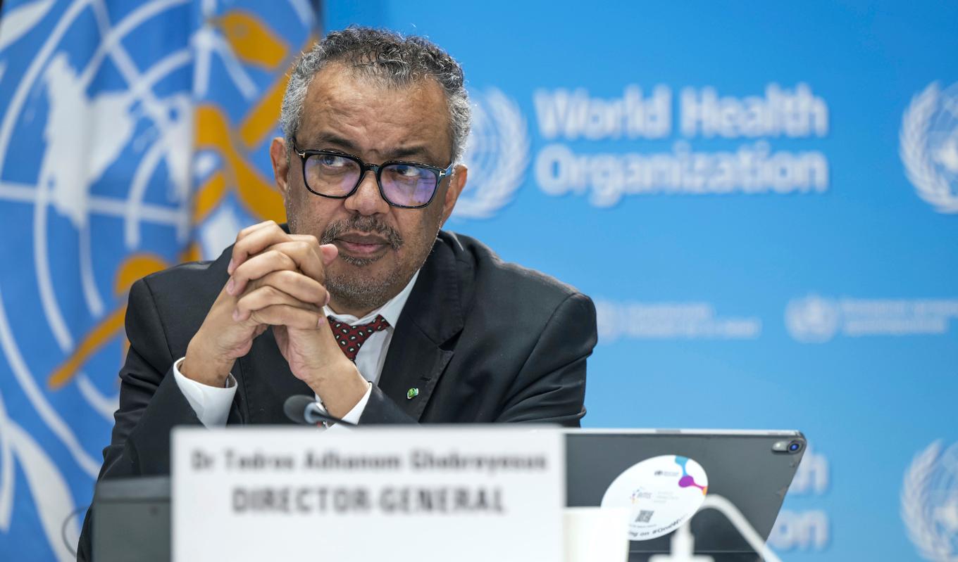 WHO:s generaldirektör, Tedros Adhanom Ghebreyesus, kan få större befogenheter att ta egna beslut i samband med hälsokriser om ändringsförslagen godtas.Foto: Fabrice Coffrini/AFP via Getty Images