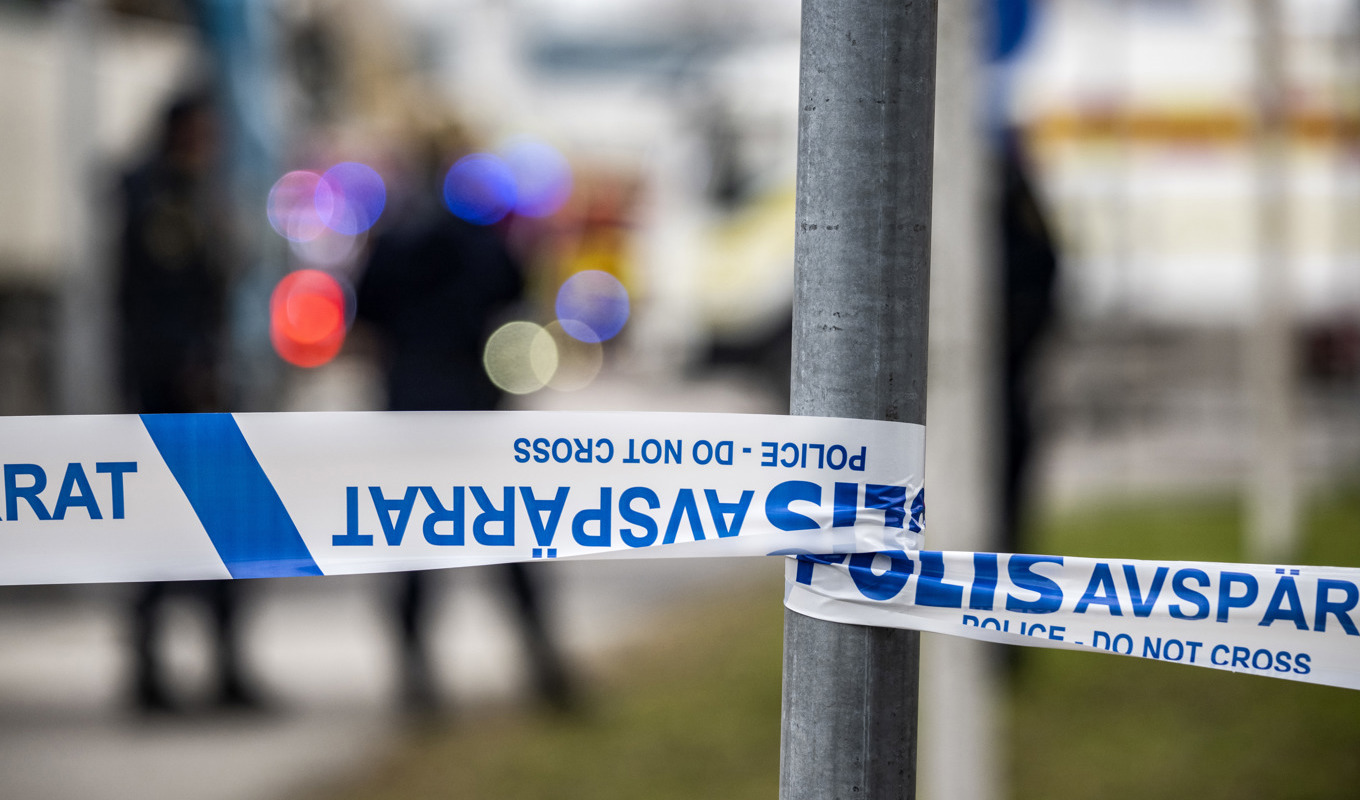 Brottsplatsen i Jakobsberg har spärrats av. Arkivbild. Foto: Johan Nilsson/TT