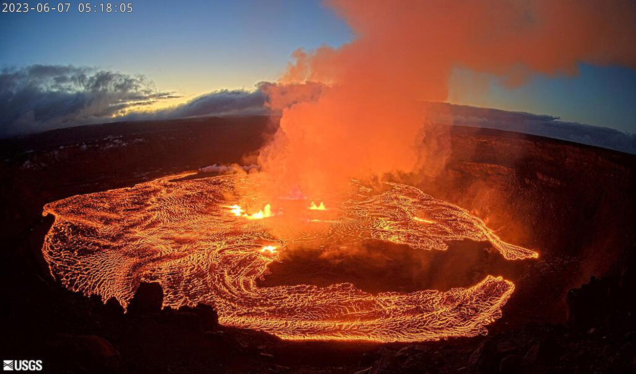 Den hawaiianska vulkanen Kilauea är en av världens mest aktiva. Foto: ÚSGS/AP/TT