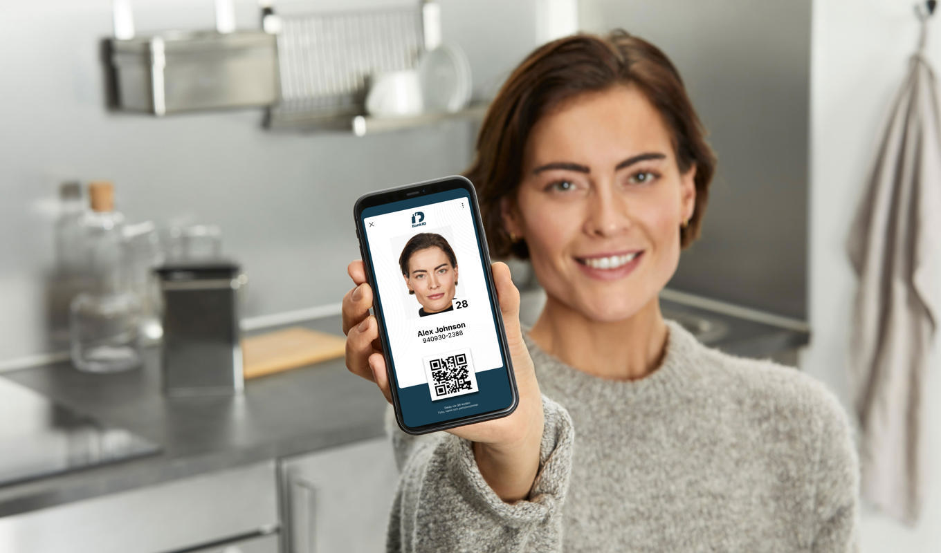 Det går ännu inte att legitimera sig med det digitala id-kortet på Systembolaget. Bilden har distribuerats av Bank-id. Foto: Bank-id/TT