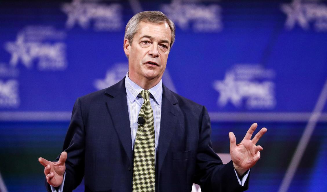 Nigel Farage talar vid en en CPAC-konferens i National Harbor i Maryland i USA den 28 februari 2020. Foto: Samira Bouaou