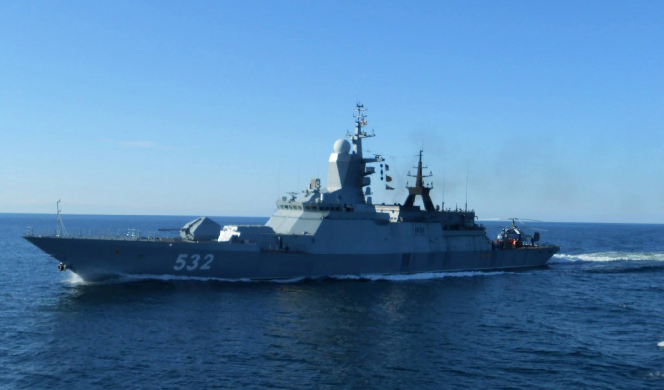 En rysk korvett i Östersjön. Arkivbild. Foto: Vg-Shipping/TT