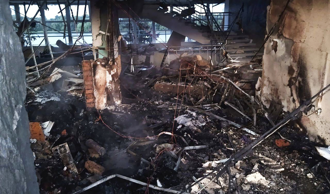 Hamninfrastruktur i den ukrainska staden Odessa skadades i ett ryskt drönaranfall. Foto: Odessa-guvernören Oleh Kipers Telegramkanal/APTT