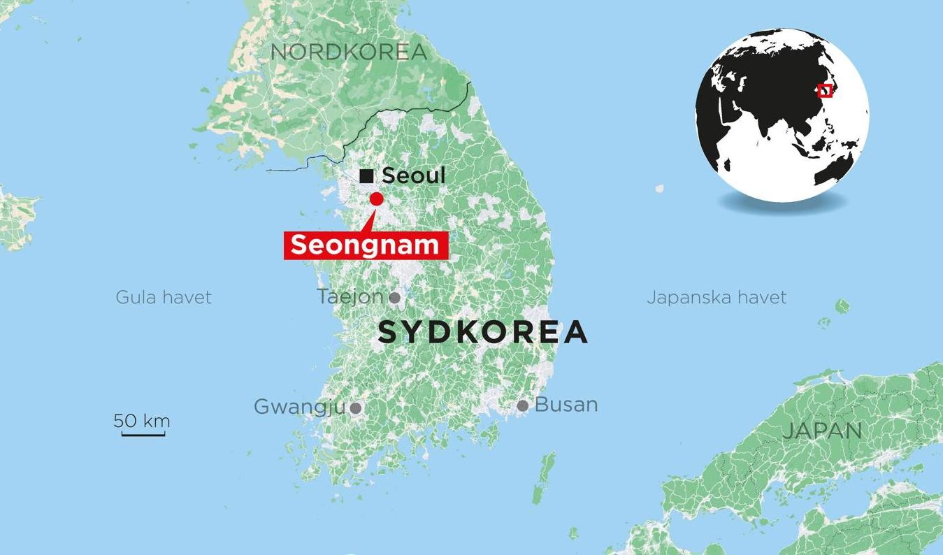 Flera personer har skadats i en knivattack i Seongnam. Bild: Johan Hallnäs