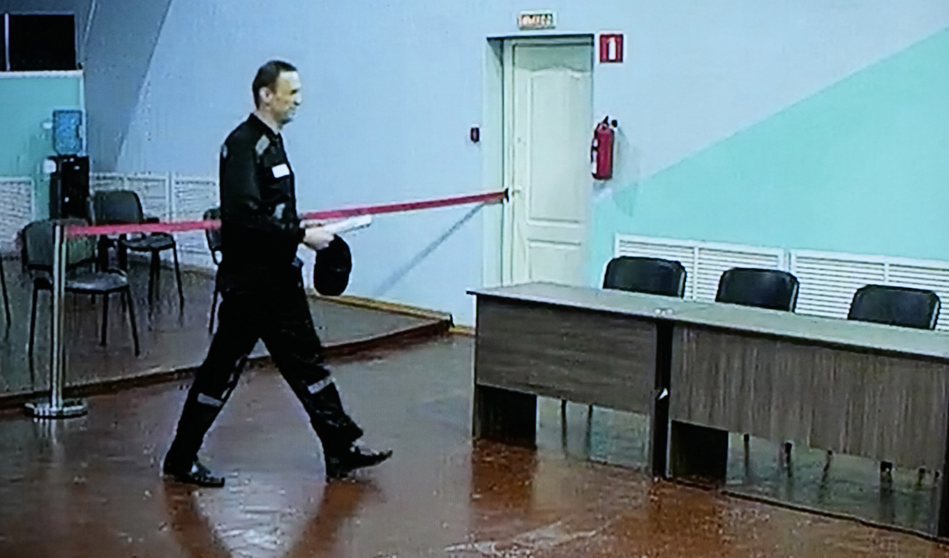 Den ryske oppositionsledaren Aleksej Navalnyj på fredagen. Foto: Alexander Zemlianichenko/AP/TT