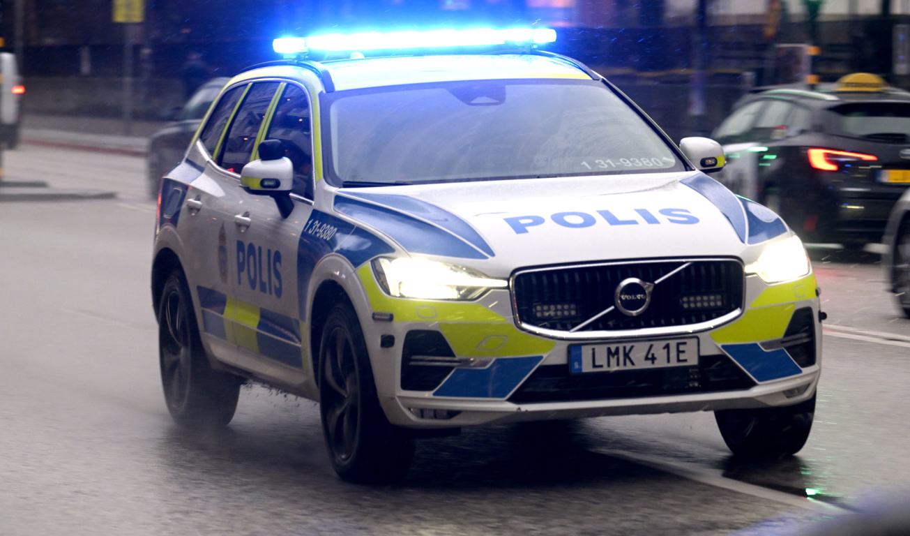 Polisbilen var på väg till ett högprioriterat ärende när kollisionen ägde rum. Arkivbild. Foto: Janerik Henriksson/TT