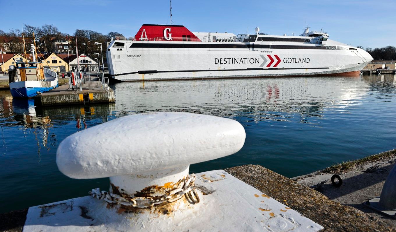 En av Destinations Gotlands tre färjor, M/S Drotten, har tagits ur trafik på grund av ett tekniskt fel. Arkivbild. Foto: Anders Wiklund/TT