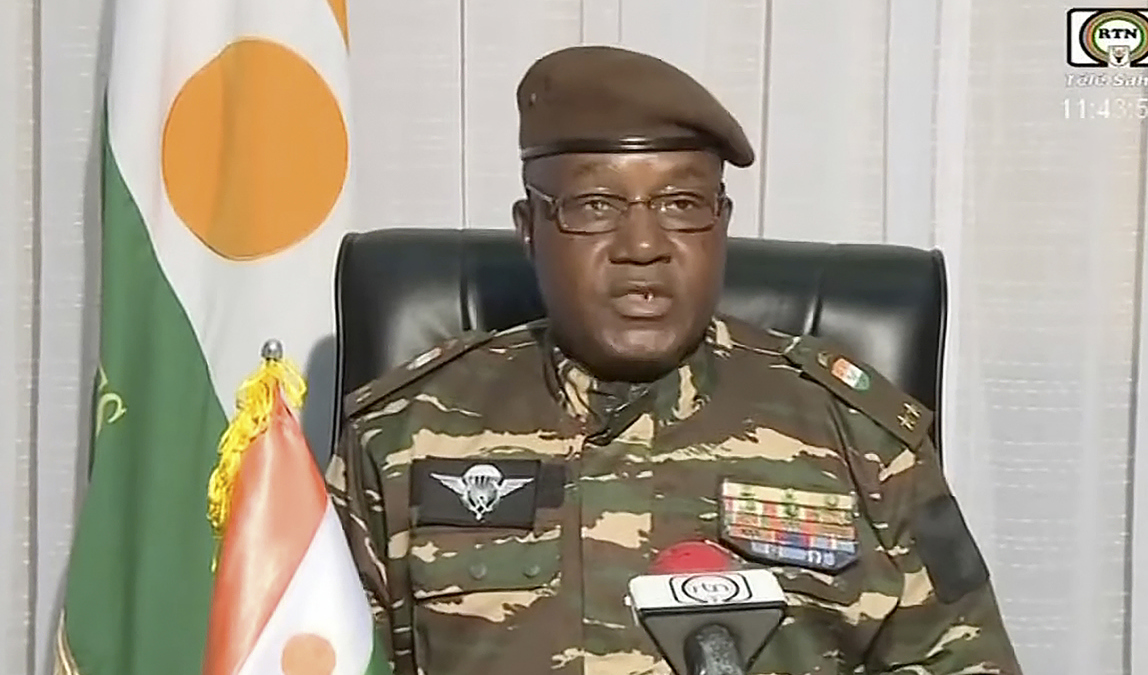 Kuppledaren Abdourahamane Tiani. Arkivbild. Foto: ORTN/AP/TT