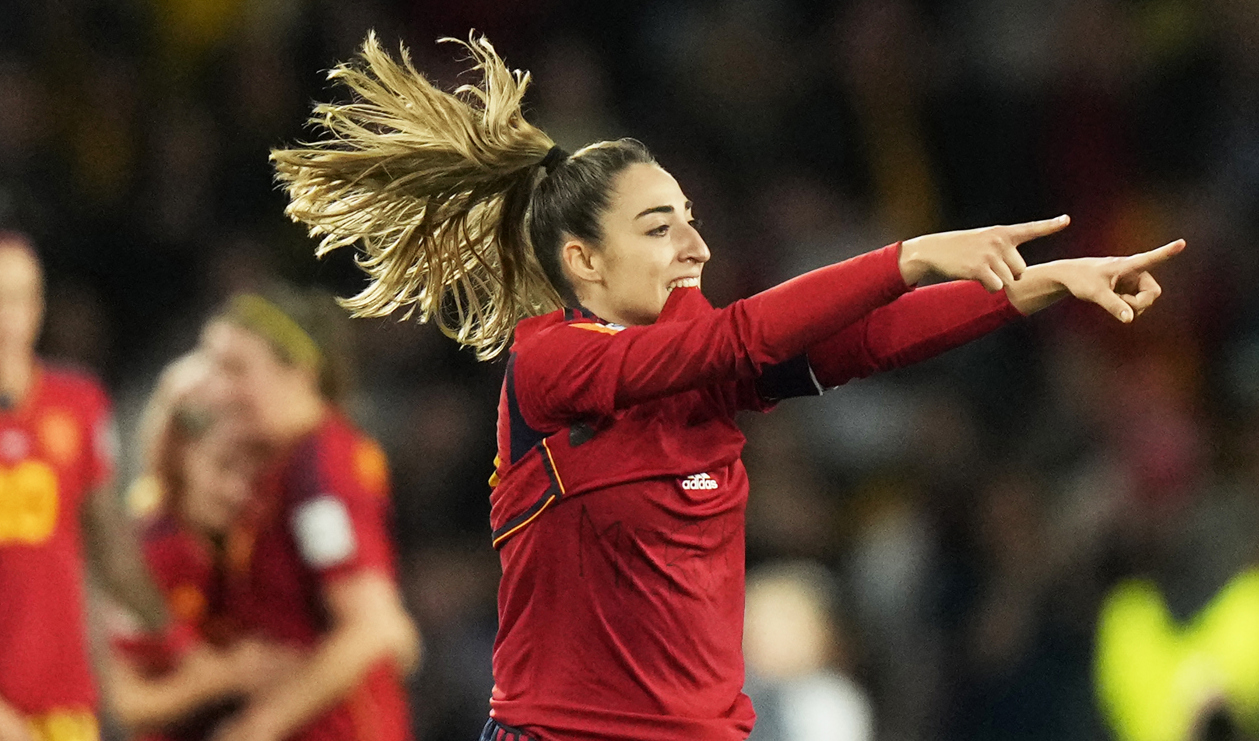 Olga Carmona blev spansk matchhjälte med sitt avgörande mål. Foto: Rick Rycroft/AP/TT