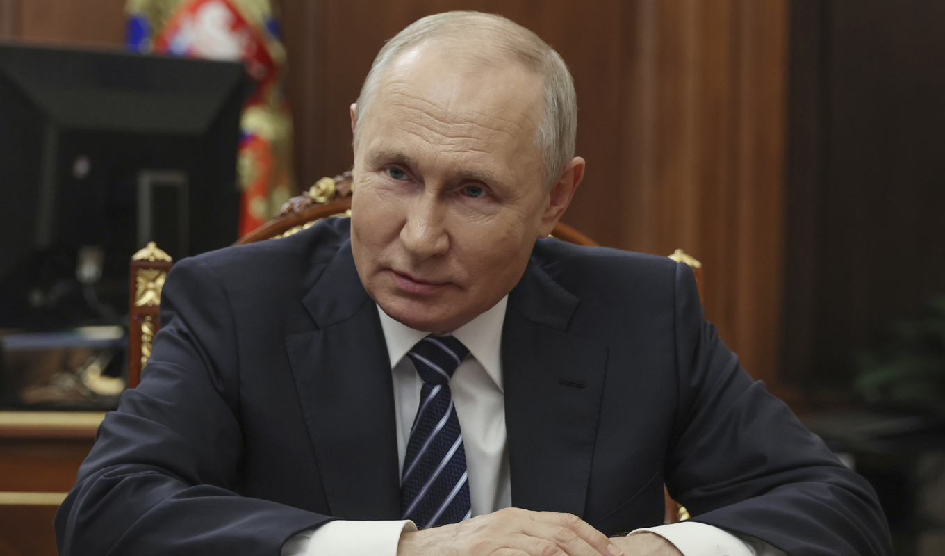 Rysslands president Vladimir Putin. Arkivbild. Foto: Mikhail Klimentyev/Kreml Sputnik via AP/TT