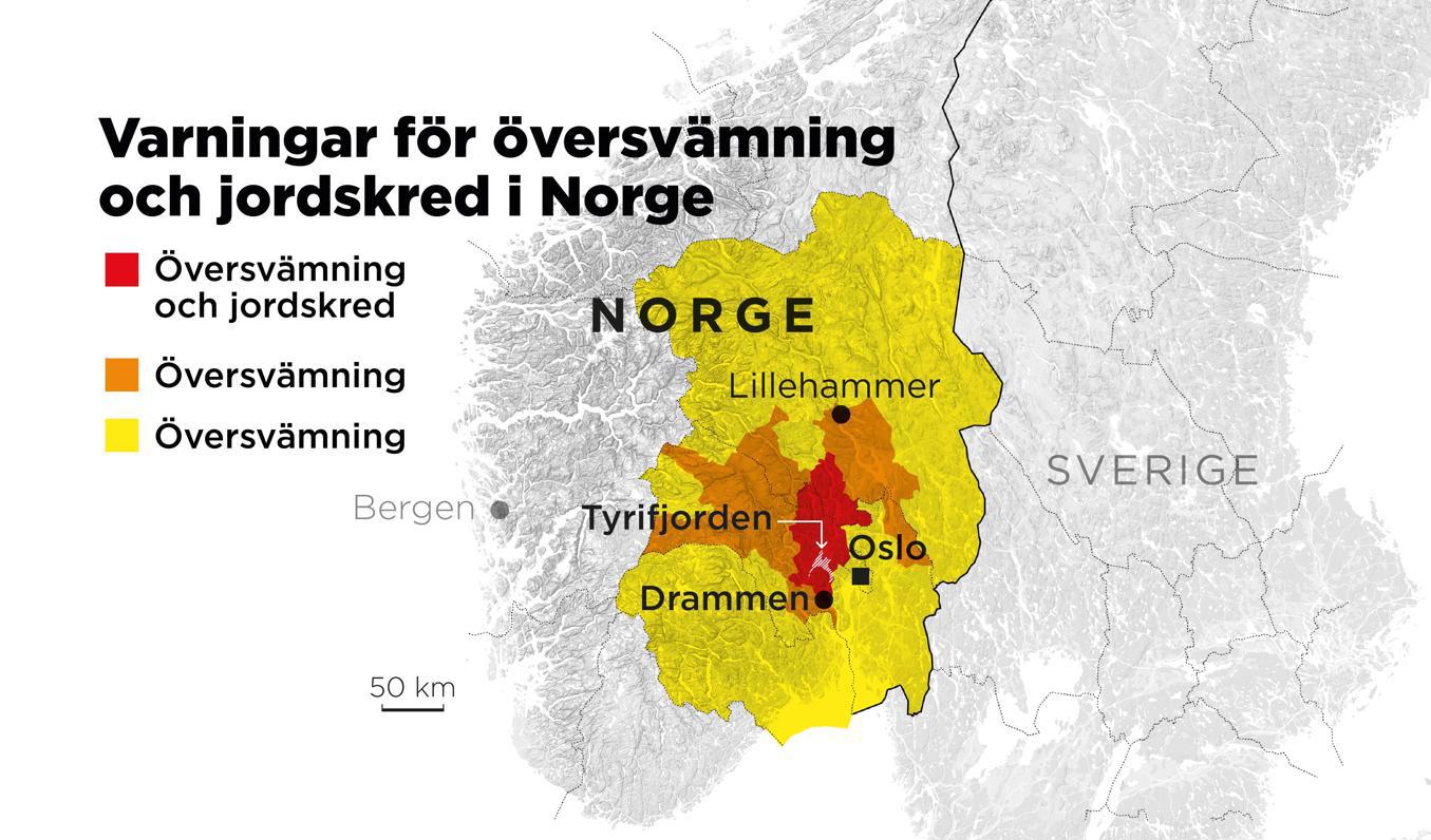 Varningar måndagen den 28 augusti. Foto: Johan Hallnäs/TT