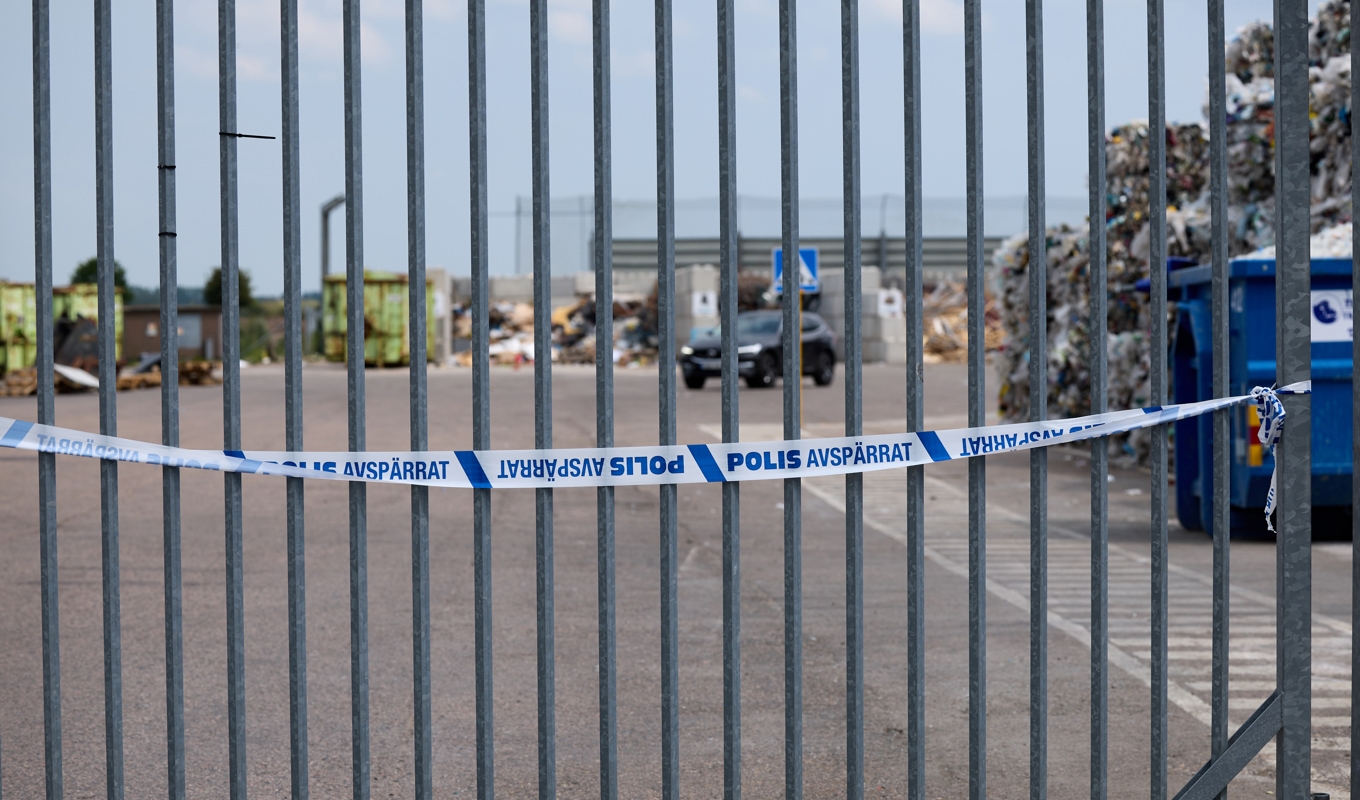 Vid Omni Polymers lokaler i Ängelholm efter olyckan i somras. Arkivbild. Foto: Anders Bjurö/TT