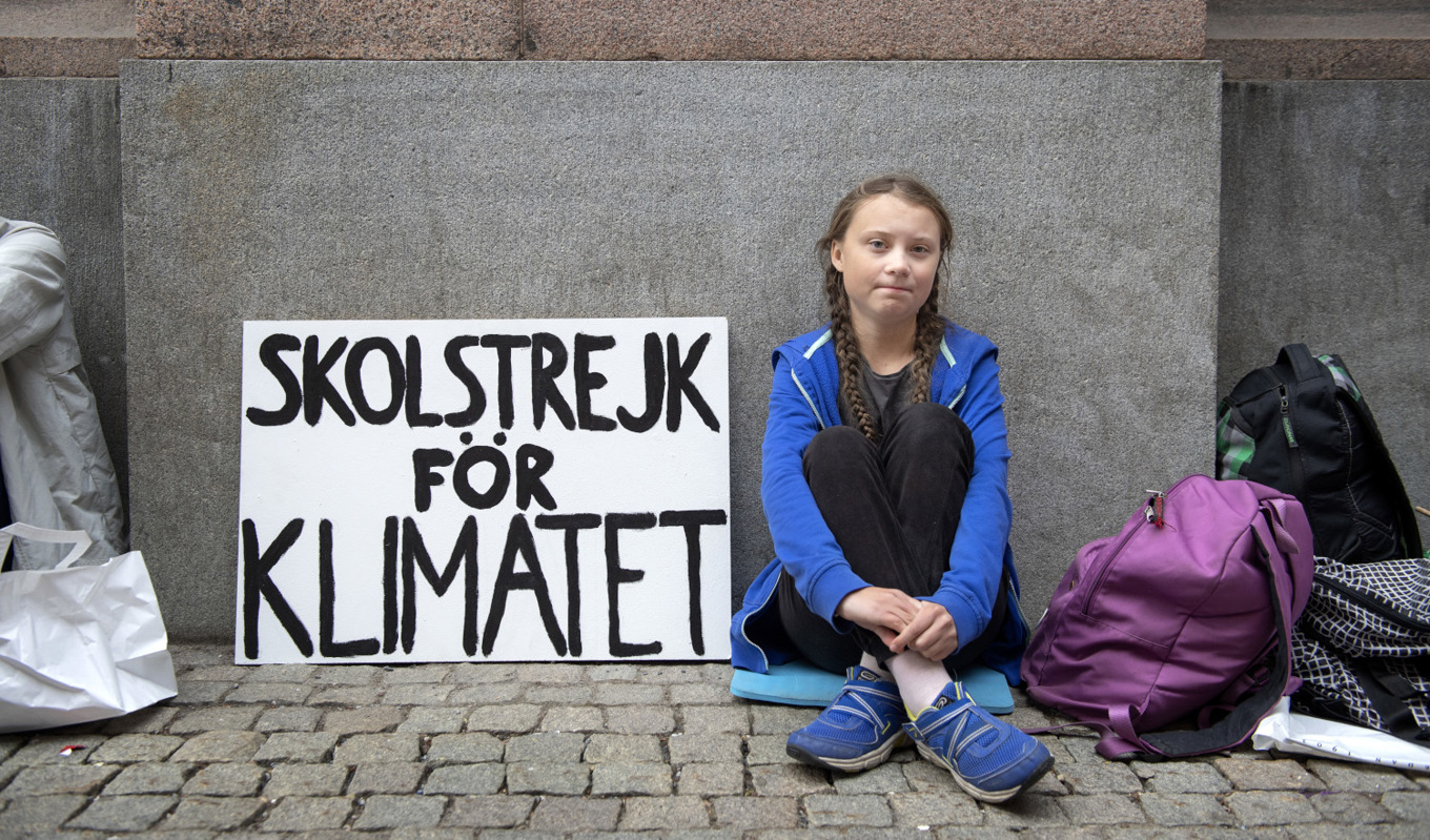 När Greta Thunberg som 15-åring på skoltid kampanjade för klimatfrågan ställde sig mediaetablissemanget mangrant vid hennes sida, och de som inte stämde in i hyllningskören stämplades som klimatförnekare. Foto: Jessica Gow/TT