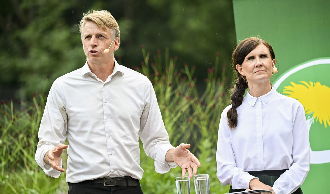 Nuvarande språkrör Per Bolund och Märta Stenevi. Foto: Henrik Montgomery/TT