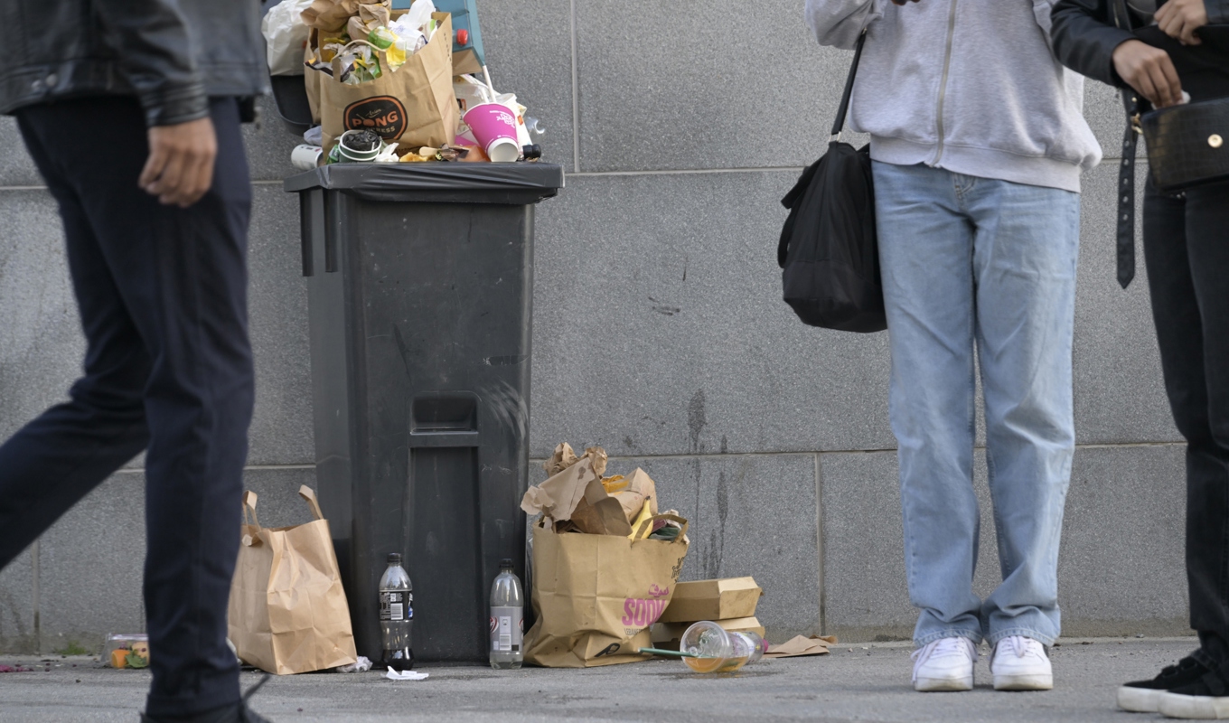 Att plocka upp skräp från marken är dyrt för kommunerna. Arkivbild. Foto: Janerik Henriksson/TT