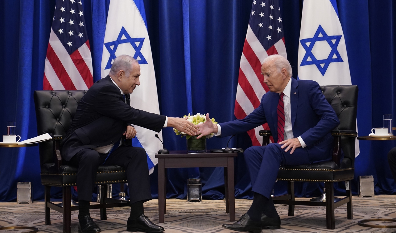 President Joe Biden mötte Israels premiärminister Benjamin Netanyahu i New York på onsdagen. Foto: Susan Walsh/AP/TT