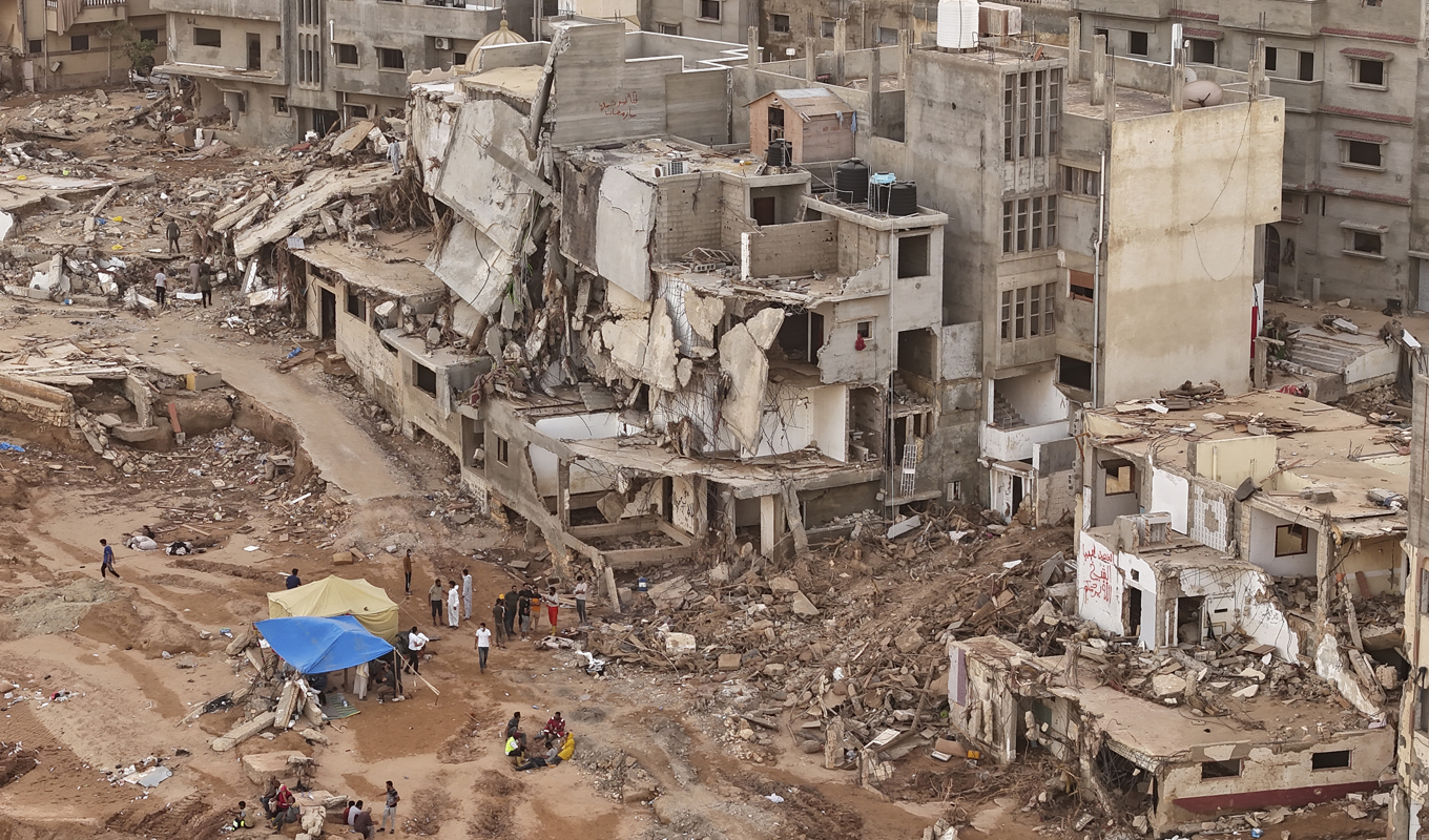 Tusentals personer saknas fortfarande efter översvämningskatastrofen i Libyen. Arkivbild. Foto: Muhammad J. Elalwany/AP/TT