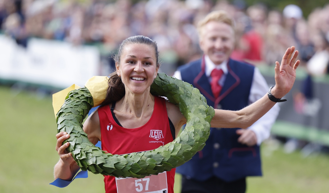 Carolina Johnson vann damernas lopp i Lidingöloppet under lördagen. Foto: Christine Olsson/TT