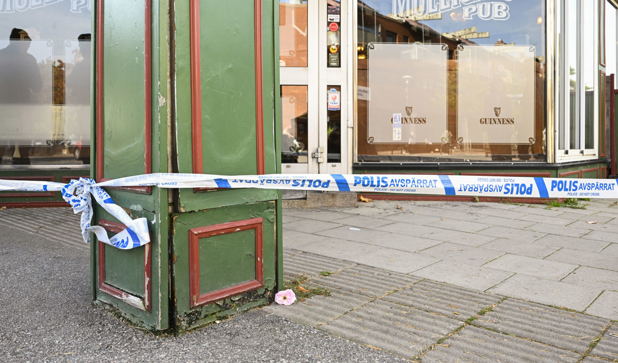 Två personer dödades i samband med skottlossningen på en pub i centrala Sandviken. Arkivbild. Foto: Jessica Gow/TT
