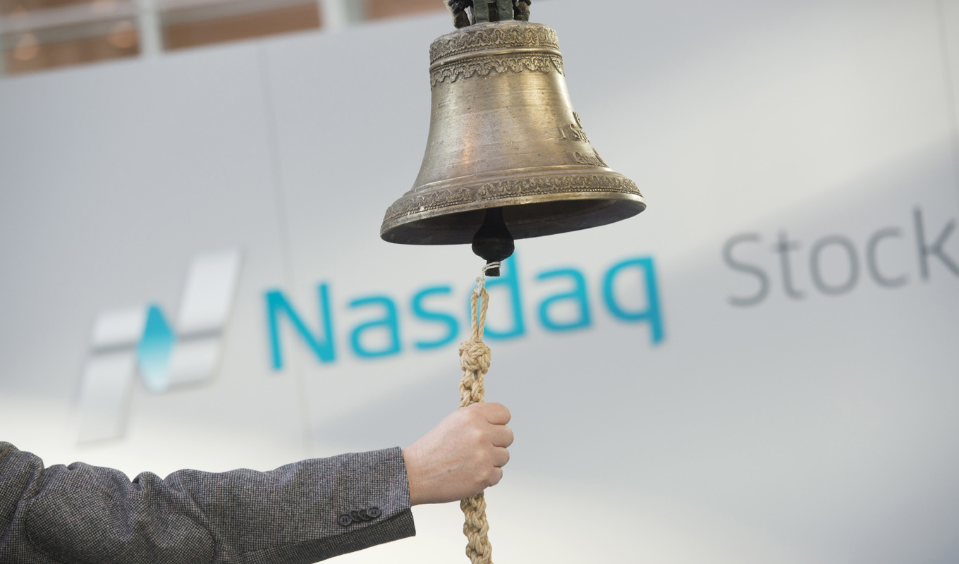 Börsklockan på Stockholmsbörsen. Arkivbild. Foto: Fredrik Sandberg / TT