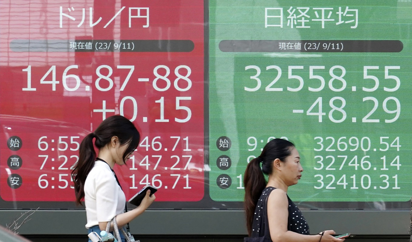 Det var blandad utveckling och helgstängt på de ledande börserna i Asien på fredagen. Arkivbild. Foto: Eugene Hoshiko