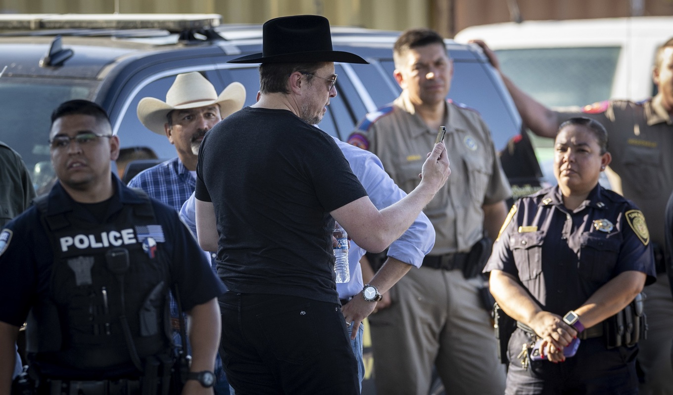 Miljardären Elon Musk i Eagle Pass i Texas den 28 september. Foto: John Moore/Getty Images