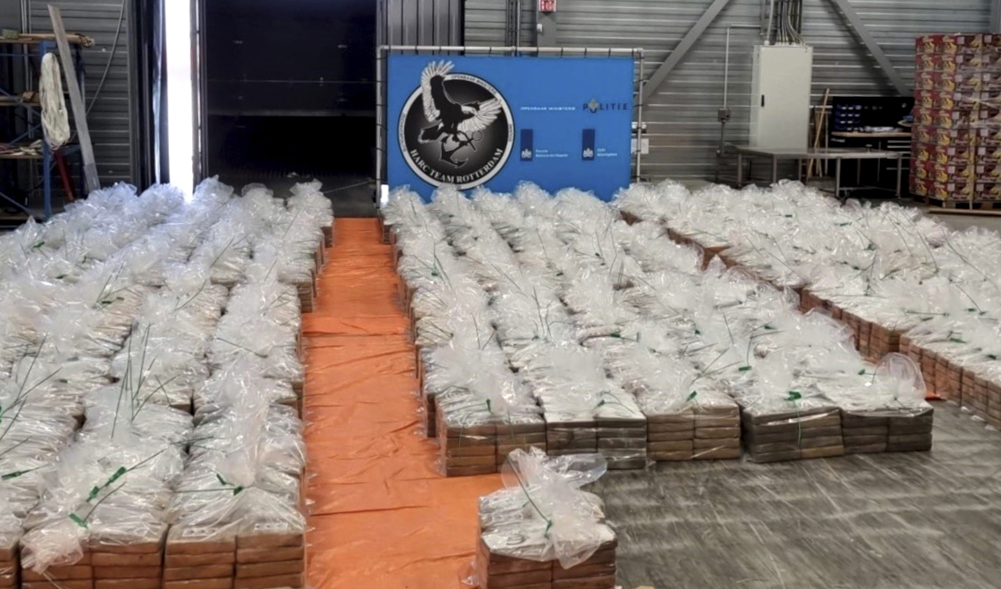 Bilden är från ett tidigare drogbeslag i Nederländerna. Arkivbild. Foto: Openbaar Ministerie/AP/TT