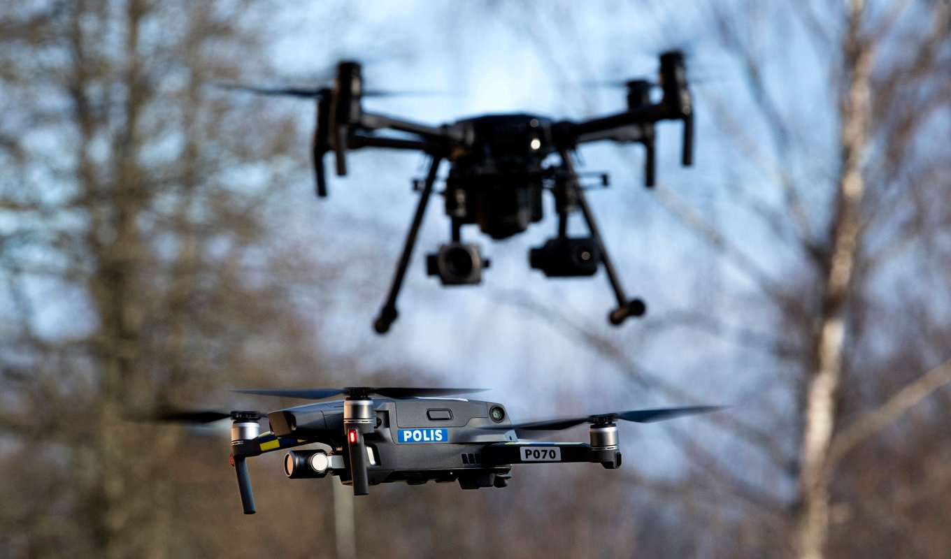 Drönare blir ett allt mer vanligt arbetsredskap för polisen. Arkivbild. Foto: Pontus Lundahl/TT