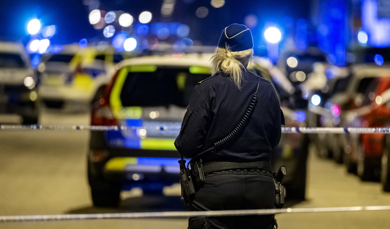 Polis på plats efter en skjutning i Malmö i slutet av augusti. Foto: Johan Nilsson/TT