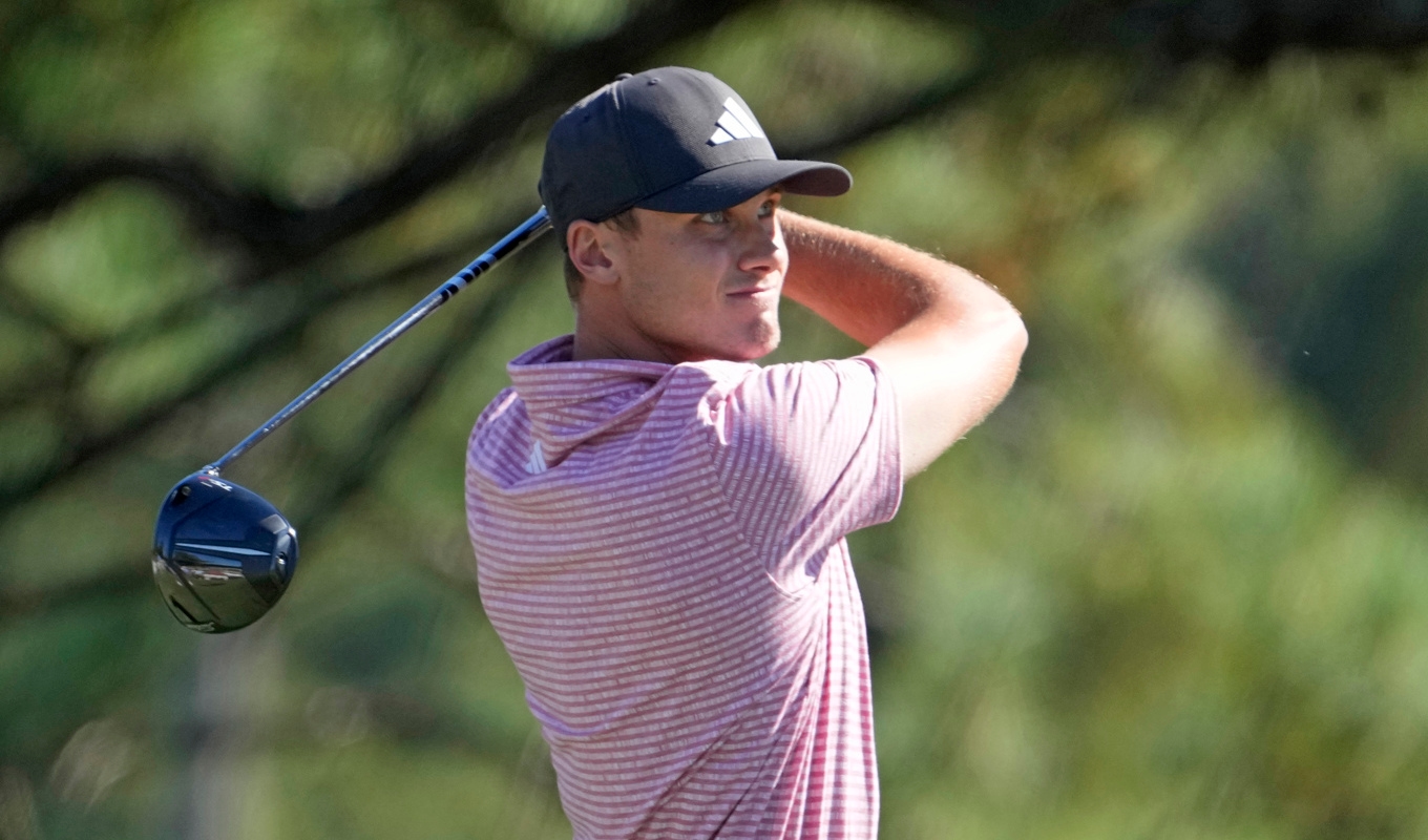 Ludvig Åberg spelade upp sig till en delad andraplats på den avslutande rundan av PGA-tourtävlingen i Jackson, Mississippi. Foto: Rogelio V. Solis/AP/TT