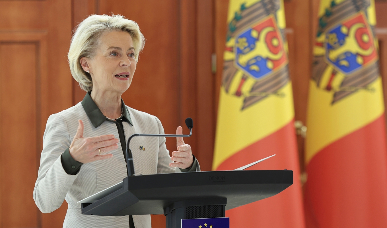 EU-kommissionens ordförande Ursula von der Leyen på torsdagen. Foto: Aurel Obreja/AP/TT