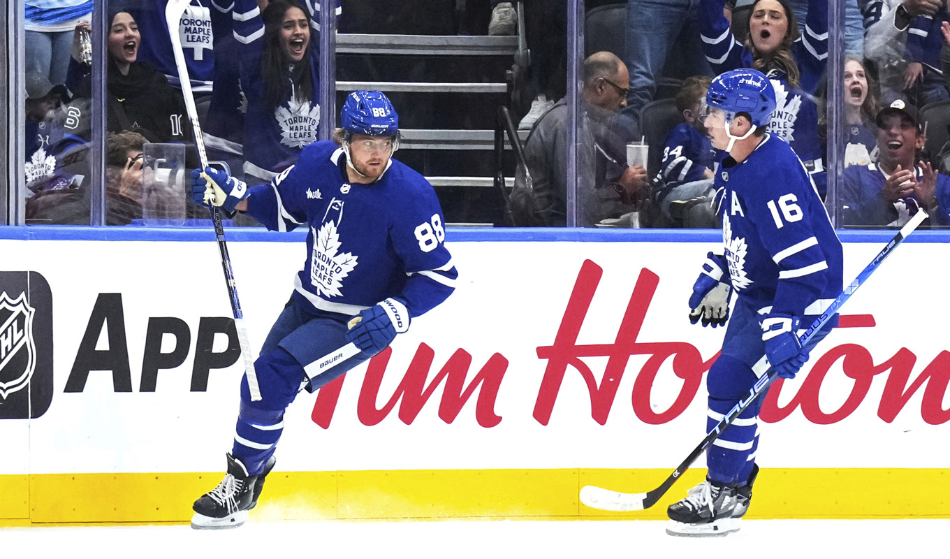 William Nylander under onsdagens match mot Detroit Red Wings. Foto: Chris Young/AP/TT