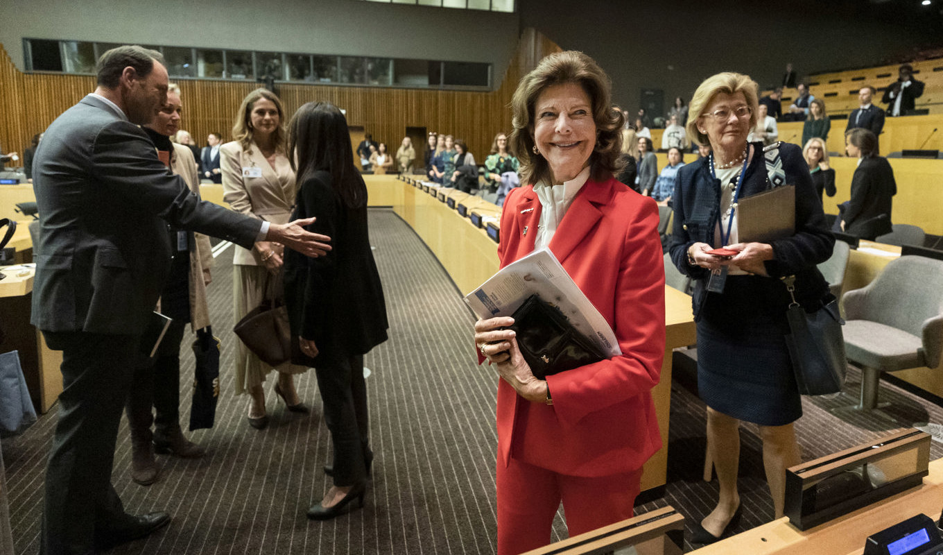 Drottning Silvia talade vid ett möte i New York. Foto: Pontus Höök/TT