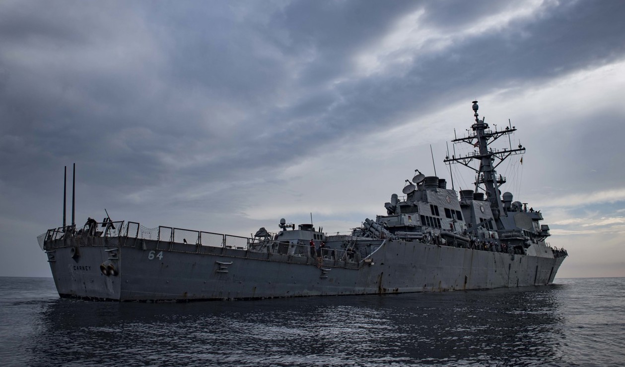Den amerikanska jagaren USS Carney 2018. Arkivbild. Foto: Ryan U. Kledzik/AP/TT