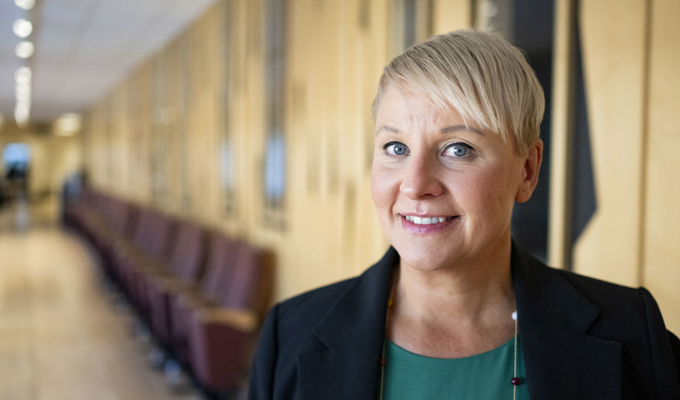 Anna Tenje, äldre- och socialförsäkringsminister vid Moderaternas partistämma på Folkets hus i Umeå. Foto: Pontus Lundahl/TT