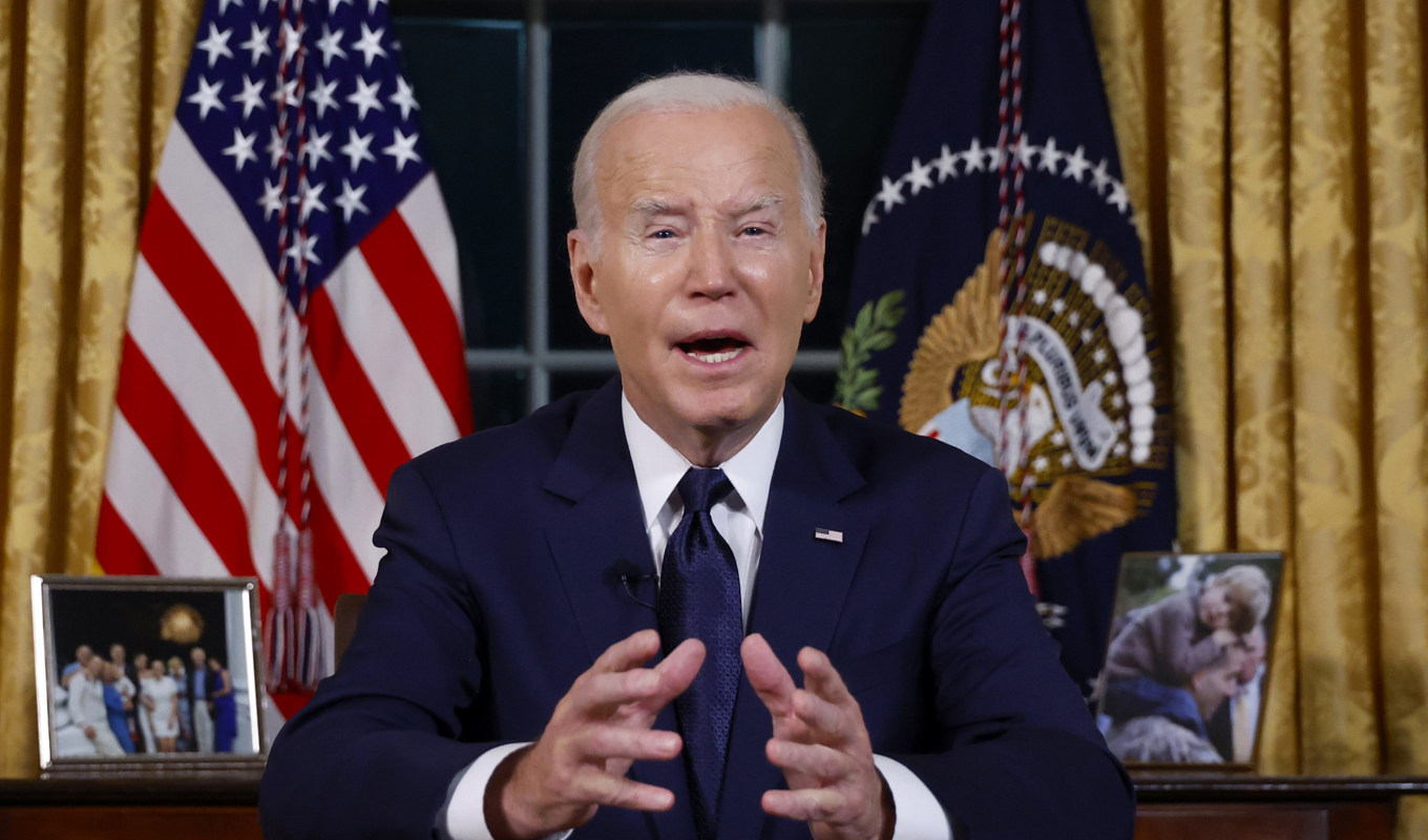 USA:s president Joe Biden talade till nationen under natten mot fredag, svensk tid. Foto: Jonathan Ernst/AP/TT