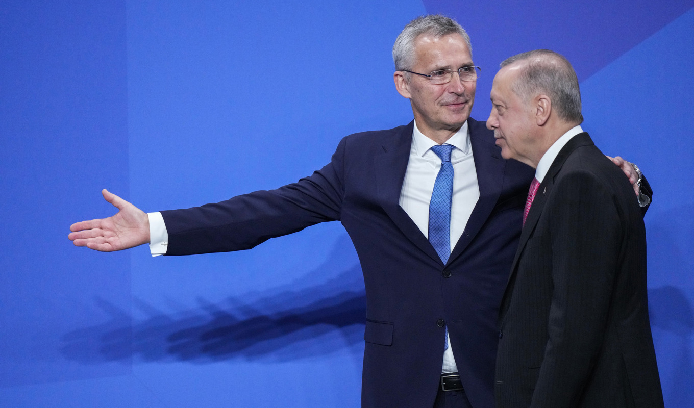 Natos generalsekreterare Jens Stoltenberg har pratat med Turkiets president Recep Tayyip Erdogan. Arkivbild. Foto: Bernat Armangue/AP/TT