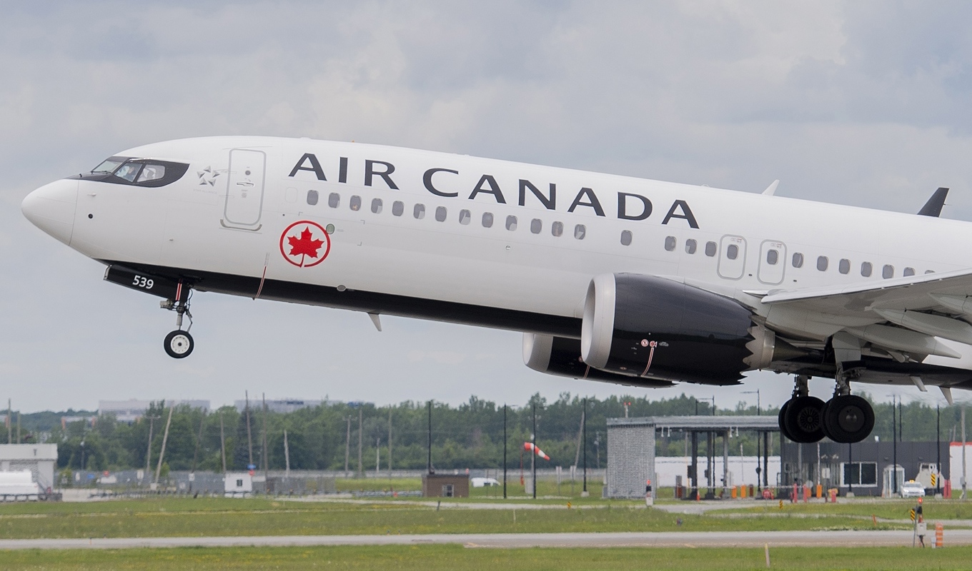 Ett Air Canada-plan lyfter från Montreals flygplats. Arkivbild. Foto: Graham Hughes/AP/TT