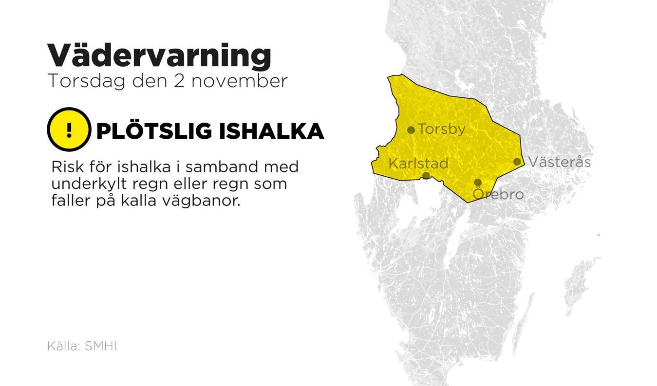 SMHI varnar för ishalka i sydvästra Svealand. Foto: Johan Hallnäs/TT